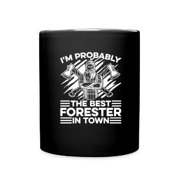 Woodchipper Forestry Worker Lumberjack Axe - Full Colour Mug - black - Front