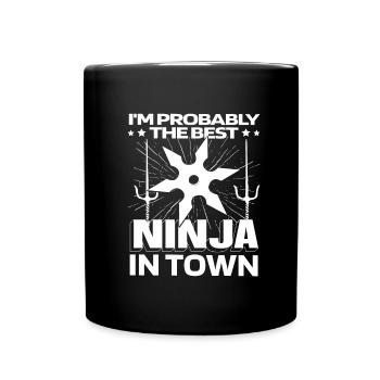 Ninja Ninja Stern - Tasse einfarbig - Schwarz - Vorne
