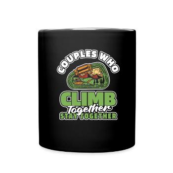 Climbing Climber Couple - Full Colour Mug - black - Front