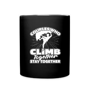 Couple grimpeur escalade - Mug uni - noir - Devant