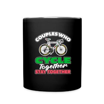 Road Bike Cycling Cycling Couple - Full Colour Mug - black - Front