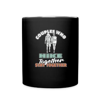 Hiking Hikers Couple - Full Colour Mug - black - Front