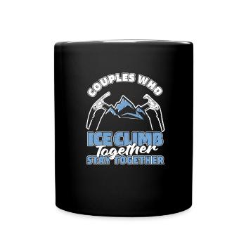 Couple d’escalade sur glace - Mug uni - noir - Devant