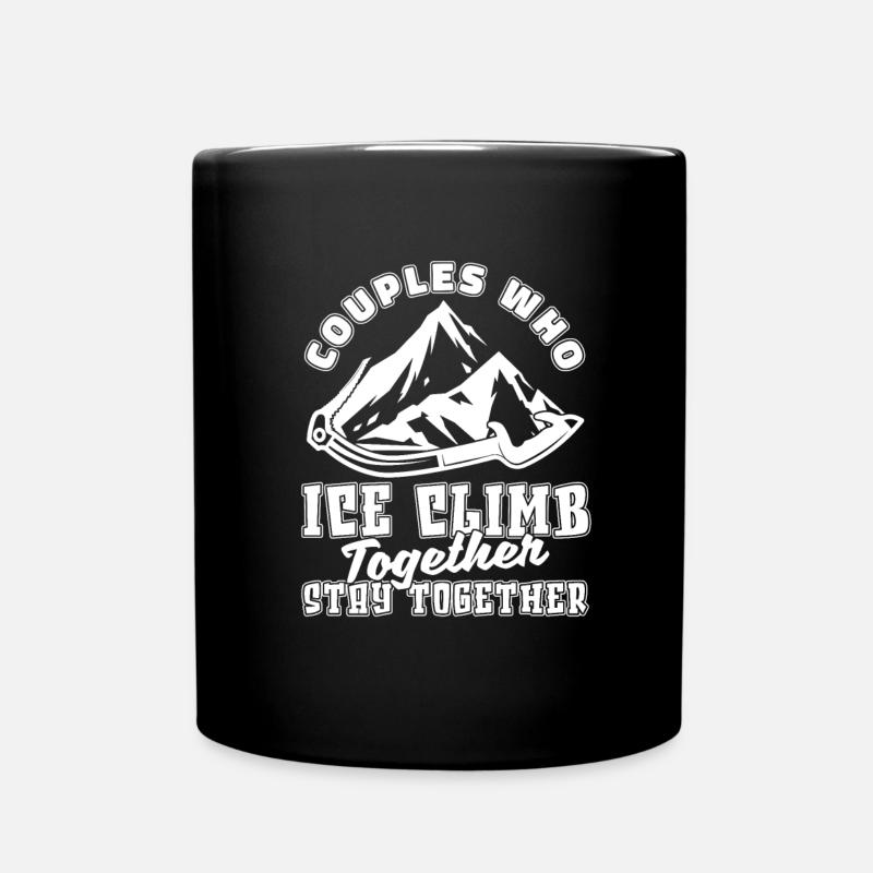 Ice climbing couple - Full Colour Mug - black
