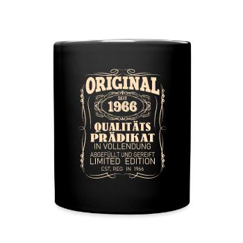 Vintage Original 1966 Geboren Jahrgang 1966 - Tasse einfarbig - Schwarz - Vorne