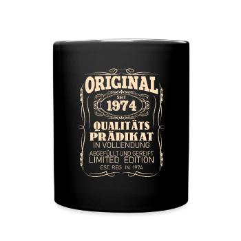 Vintage Original 1974 Geboren Jahrgang 1974 - Tasse einfarbig - Schwarz - Vorne