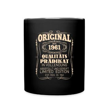 Vintage Original 1961 Geboren Jahrgang 1961 - Tasse einfarbig - Schwarz - Vorne