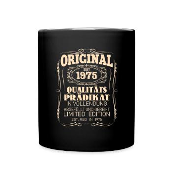 Vintage Original 1975 Geboren Jahrgang 1975 - Tasse einfarbig - Schwarz - Vorne