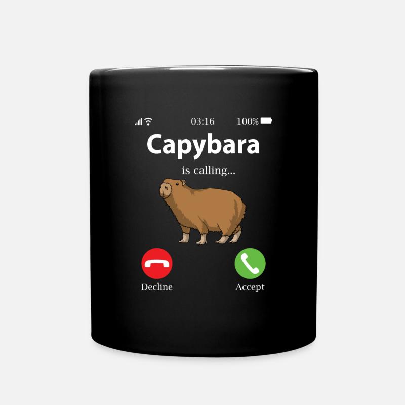 capybara - Tasse einfarbig - Schwarz