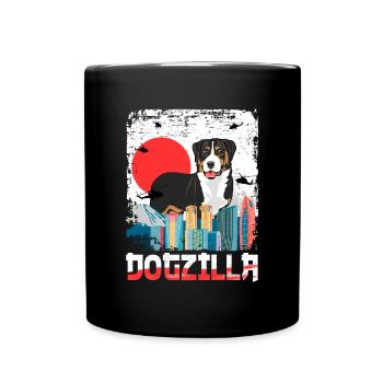 Dogzilla Chien de montagne bernois japonais - Mug uni - noir - Devant