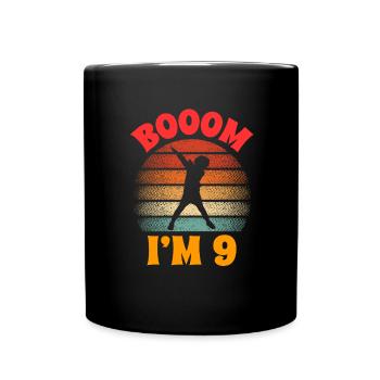 dabbing 9th birthday retro 9 years old - Full Colour Mug - black - Front