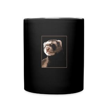 Frettchen Iltis - Tasse einfarbig - Schwarz - Vorne
