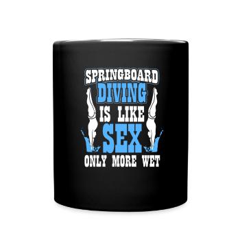 Turmspringen Turmspringer Sarkastisch - Tasse einfarbig - Schwarz - Vorne