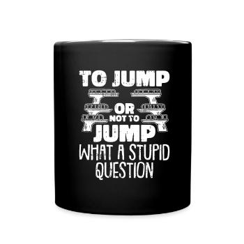Turmspringen Turmspringer Humor - Tasse einfarbig - Schwarz - Vorne