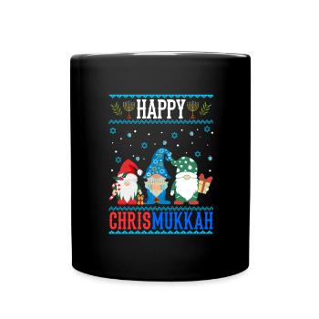 Merry Chrismukkah Dwarves Christmas Hanukkah - Full Colour Mug - black - Front