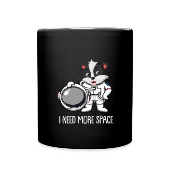 Honigdachs Ratel Astronaut I Need More Space - Tasse einfarbig - Schwarz - Vorne