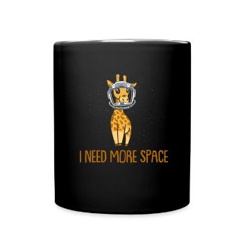 Giraffe Astronaut I Need More Space - Full Colour Mug - black - Front