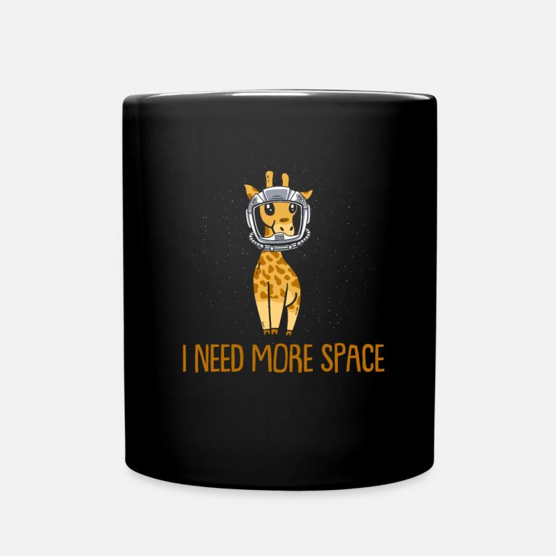Giraffe Astronaut I Need More Space - Tasse einfarbig - Schwarz