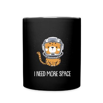 Jaguar Astronaut I Need More Space - Tasse einfarbig - Schwarz - Vorne