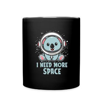 Koala Bear Astronaut I Need More Space - Full Colour Mug - black - Front