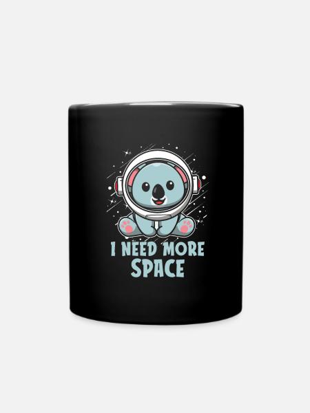 Koalabär Astronaut I Need More Space - Tasse einfarbig - Schwarz