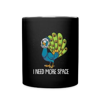 Astronaute Peacock Bird J’ai besoin de plus d’espace - Mug uni - noir - Devant