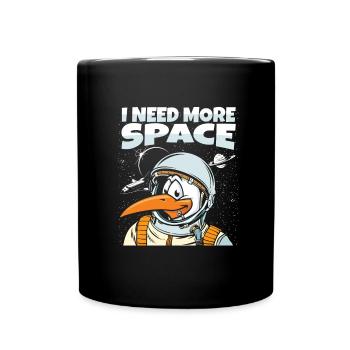 Möwe Astronaut I Need More Space - Tasse einfarbig - Schwarz - Vorne