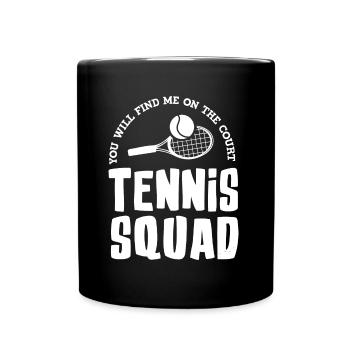 Tennis Squad Ballsport Cardio Hobbysport - Tasse einfarbig - Schwarz - Vorne