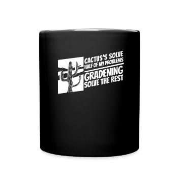 Kaktus Garten - Tasse einfarbig - Schwarz - Vorne