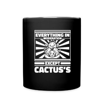 Kaktus Garten - Tasse einfarbig - Schwarz - Vorne