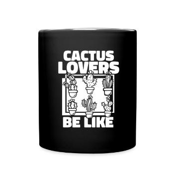 Kaktus Garten - Tasse einfarbig - Schwarz - Vorne