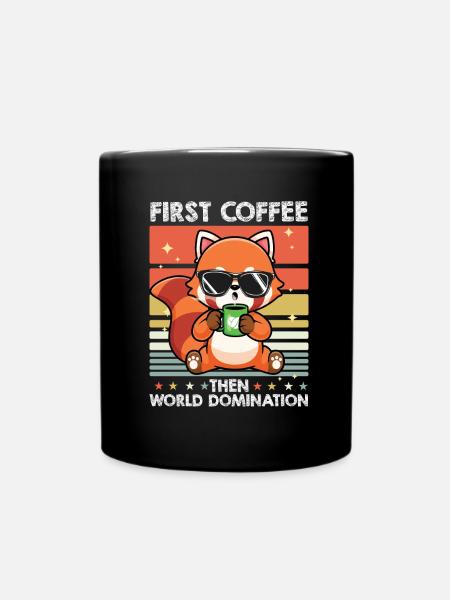 Fuchs Kaffee - Tasse einfarbig - Schwarz
