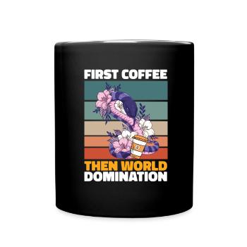 Schlange Kaffee - Tasse einfarbig - Schwarz - Vorne