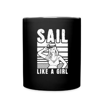 Voile Sailor Sailboat Girls - Mug uni - noir - Devant