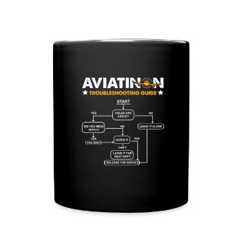 Flugzeug Mechaniker Lustig - Tasse einfarbig - Schwarz - Vorne