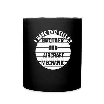 Flugzeug Mechaniker - Tasse einfarbig - Schwarz - Vorne