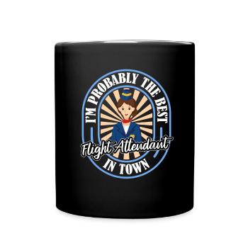 Hôtesse de l’air drôle - Mug uni - noir - Devant