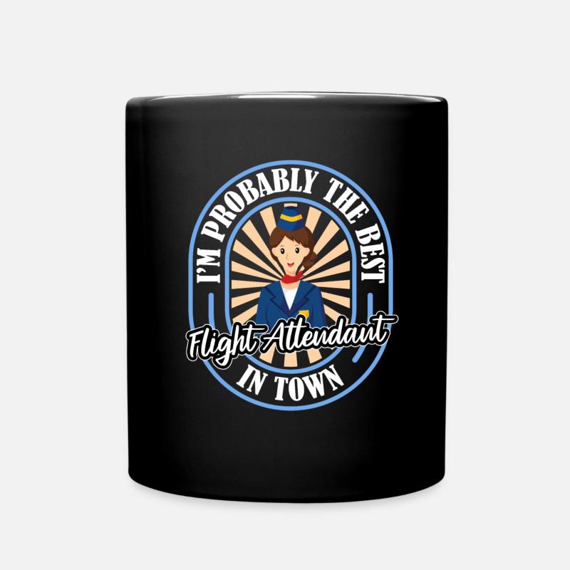 Flugbegleiter Stewardess Witzig - Tasse einfarbig - Schwarz