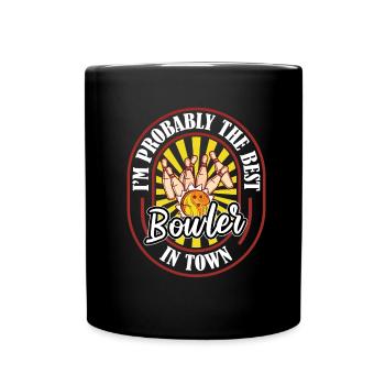 Bowling Bowlen Bowler Witzig - Tasse einfarbig - Schwarz - Vorne