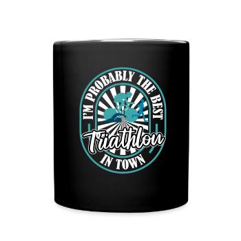 Triathlon Triathlet Lustig - Tasse einfarbig - Schwarz - Vorne