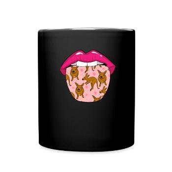 Kangaroo tongue - Full Colour Mug - black - Front