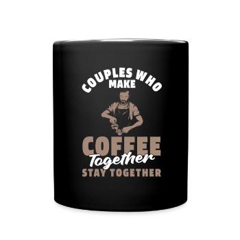 Couple de café Barista - Mug uni - noir - Devant