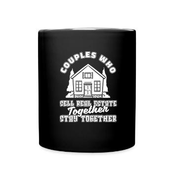Real Estate Agent Couple - Full Colour Mug - black - Front
