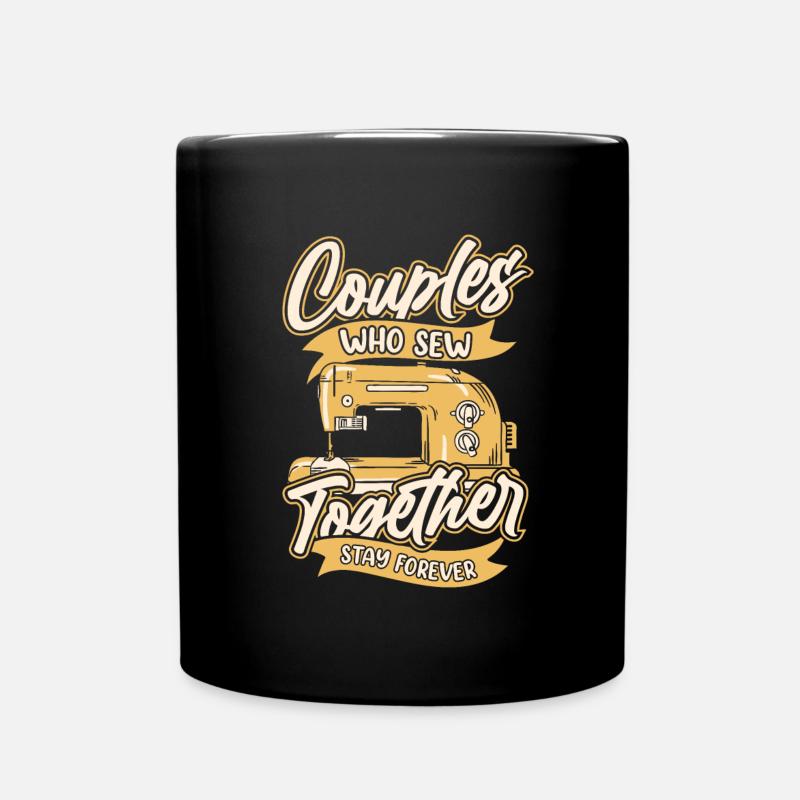 Machine à coudre Couple - Mug uni - noir