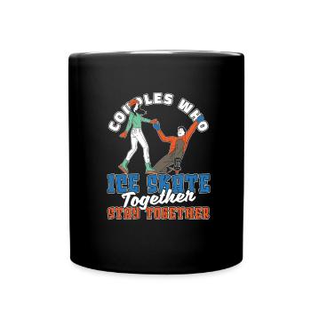 Schlittschuhlaufen Paar - Tasse einfarbig - Schwarz - Vorne