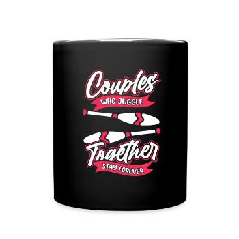 Jonglieren Jongleur Paar - Tasse einfarbig - Schwarz - Vorne