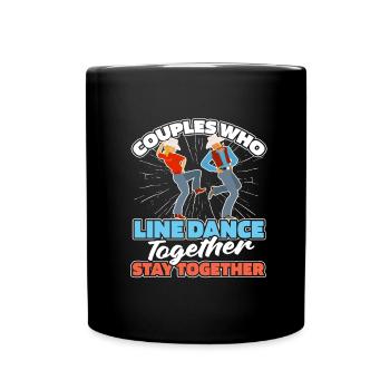 Line Dance Couple - Full Colour Mug - black - Front
