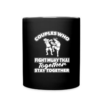Muay Thai Thaiboxen Paar - Tasse einfarbig - Schwarz - Vorne