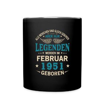 Alle Menschen Sind Gleich Geboren Februar 1951 - Tasse einfarbig - Schwarz - Vorne