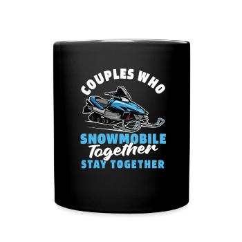 Snowmobile Snowmobile Pair - Full Colour Mug - black - Front